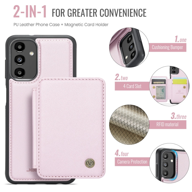 For Samsung Galaxy A13 5G JEEHOOD J05 Business Magnetic Style RFID Leather Phone Case