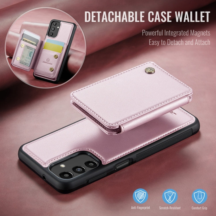 For Samsung Galaxy A13 5G JEEHOOD J05 Business Magnetic Style RFID Leather Phone Case
