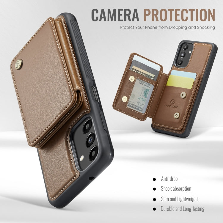 For Samsung Galaxy A13 5G JEEHOOD J05 Business Magnetic Style RFID Leather Phone Case