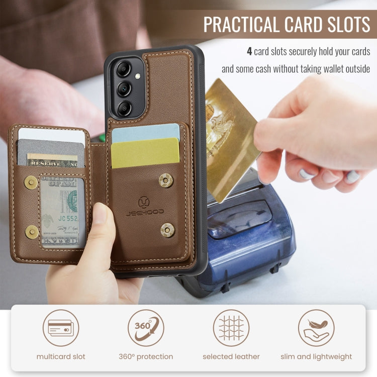 For Samsung Galaxy A14 4G / 5G JEEHOOD J05 Business Magnetic Style RFID Leather Phone Case