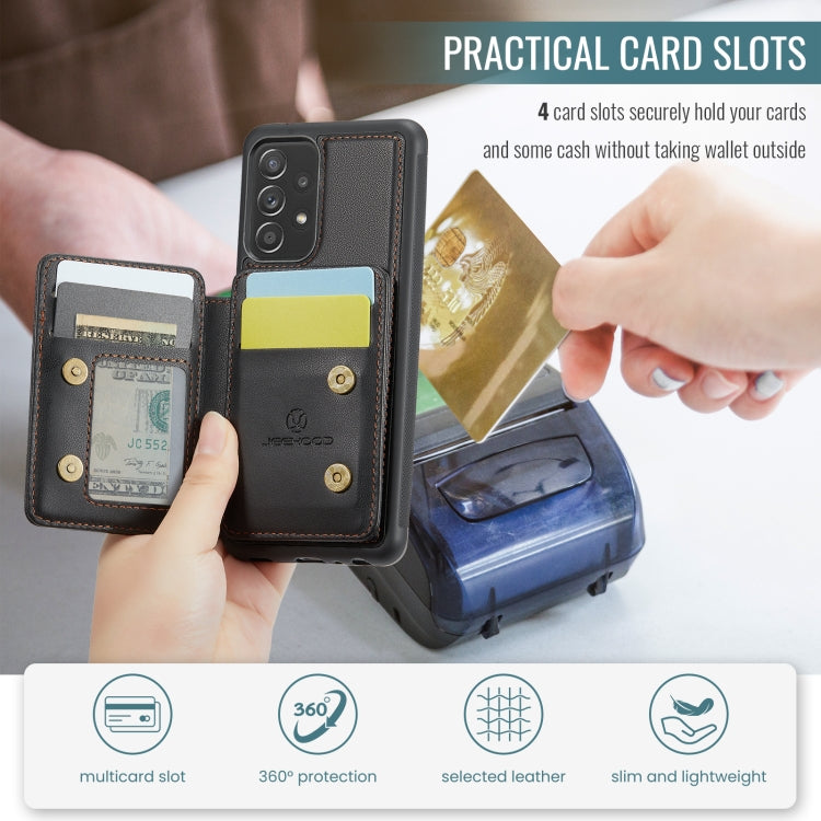 For Samsung Galaxy A23 JEEHOOD J05 Business Magnetic Style RFID Leather Phone Case