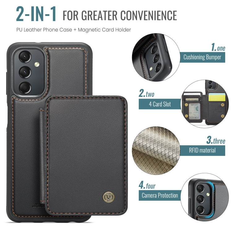 For Samsung Galaxy A24 4G JEEHOOD J05 Business Magnetic Style RFID Leather Phone Case
