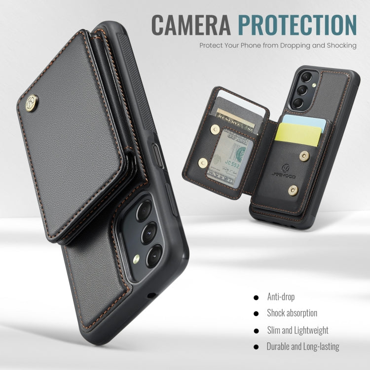 For Samsung Galaxy A24 4G JEEHOOD J05 Business Magnetic Style RFID Leather Phone Case