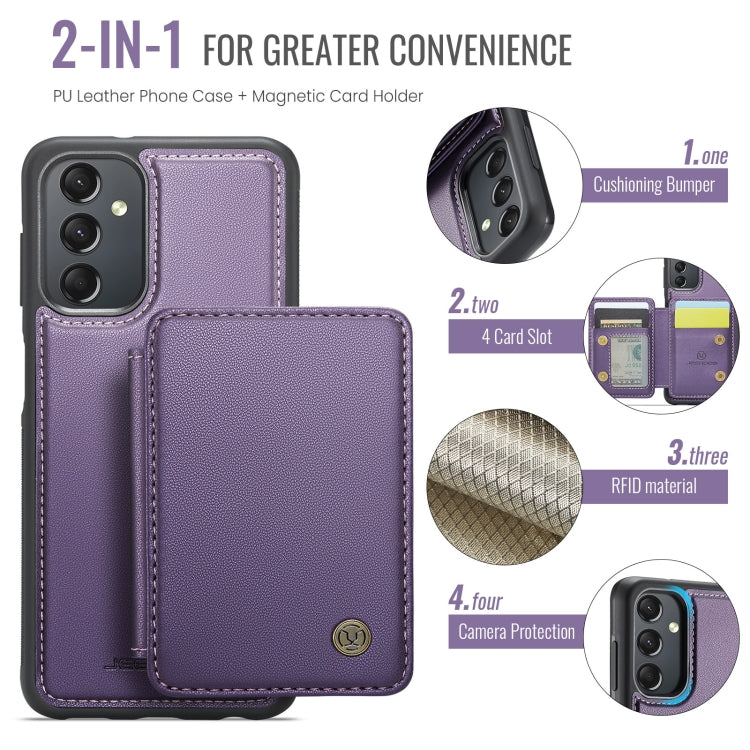 For Samsung Galaxy A24 4G JEEHOOD J05 Business Magnetic Style RFID Leather Phone Case