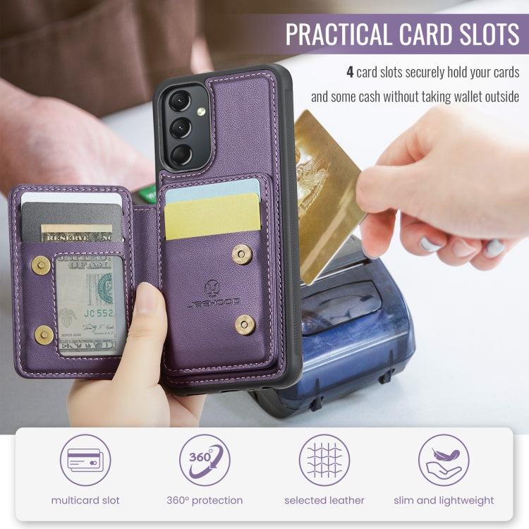 For Samsung Galaxy A24 4G JEEHOOD J05 Business Magnetic Style RFID Leather Phone Case