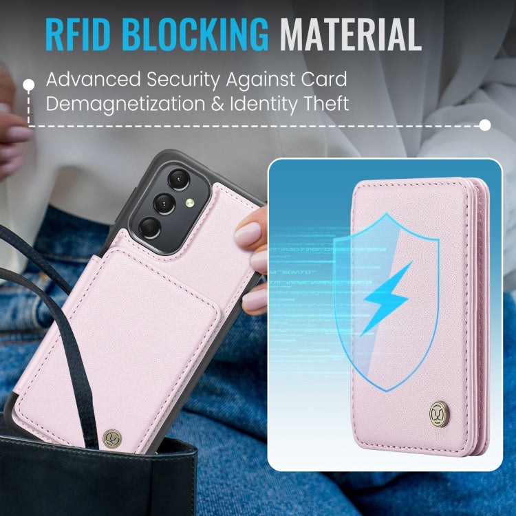 For Samsung Galaxy A24 4G JEEHOOD J05 Business Magnetic Style RFID Leather Phone Case