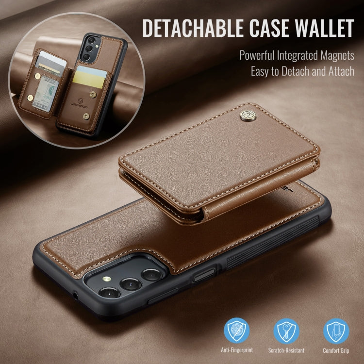 For Samsung Galaxy A24 4G JEEHOOD J05 Business Magnetic Style RFID Leather Phone Case