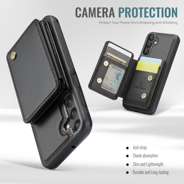 For Samsung Galaxy A25 JEEHOOD J05 Business Magnetic Style RFID Leather Phone Case