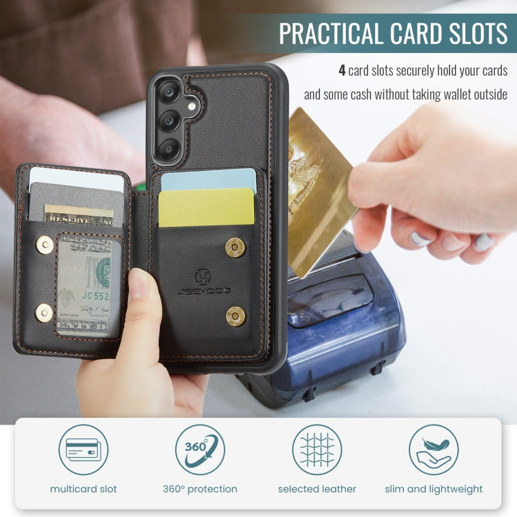 For Samsung Galaxy A25 JEEHOOD J05 Business Magnetic Style RFID Leather Phone Case