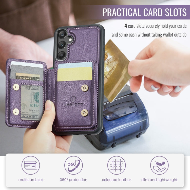 For Samsung Galaxy A25 JEEHOOD J05 Business Magnetic Style RFID Leather Phone Case