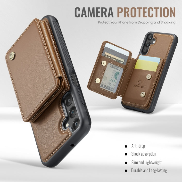 For Samsung Galaxy A25 JEEHOOD J05 Business Magnetic Style RFID Leather Phone Case