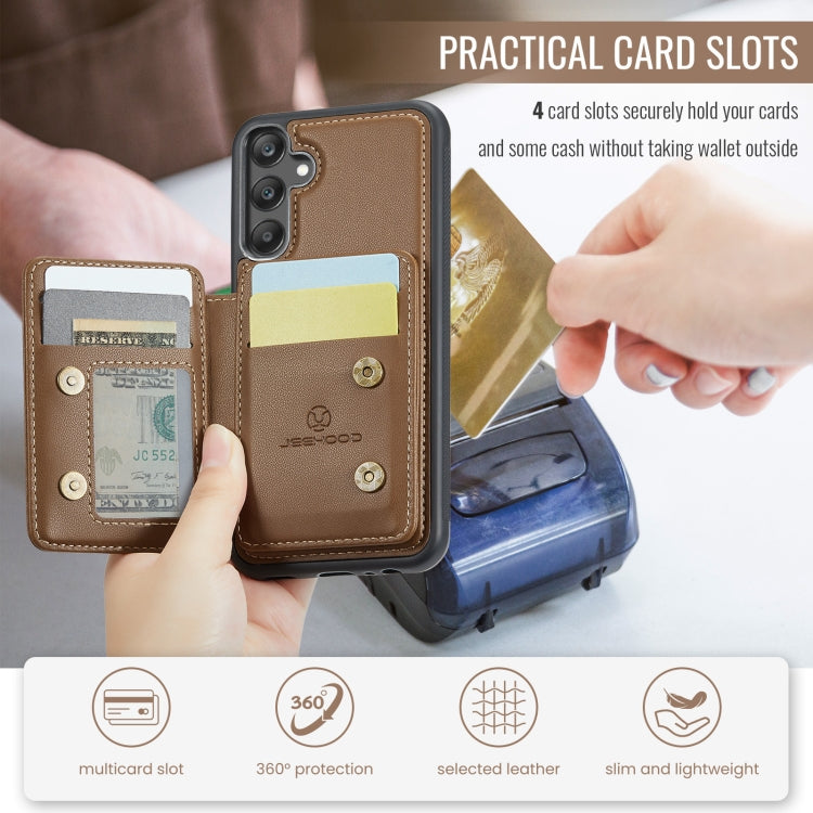 For Samsung Galaxy A25 JEEHOOD J05 Business Magnetic Style RFID Leather Phone Case