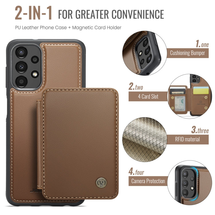 For Samsung Galaxy A33 5G JEEHOOD J05 Business Magnetic Style RFID Leather Phone Case