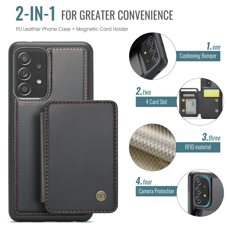 For Samsung Galaxy A53 5G JEEHOOD J05 Business Magnetic Style RFID Leather Phone Case
