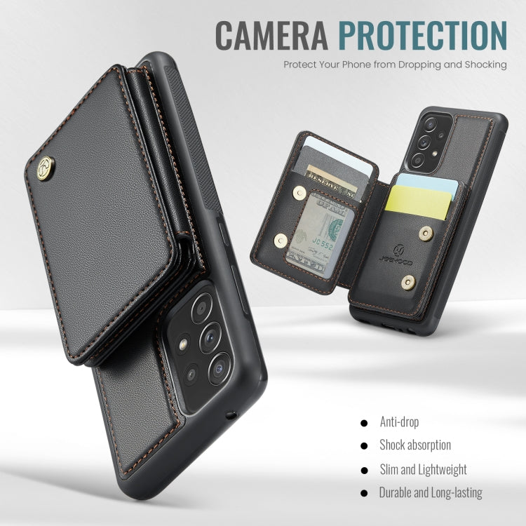 For Samsung Galaxy A53 5G JEEHOOD J05 Business Magnetic Style RFID Leather Phone Case