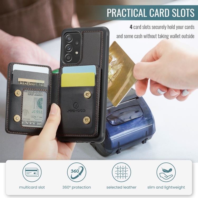 For Samsung Galaxy A53 5G JEEHOOD J05 Business Magnetic Style RFID Leather Phone Case