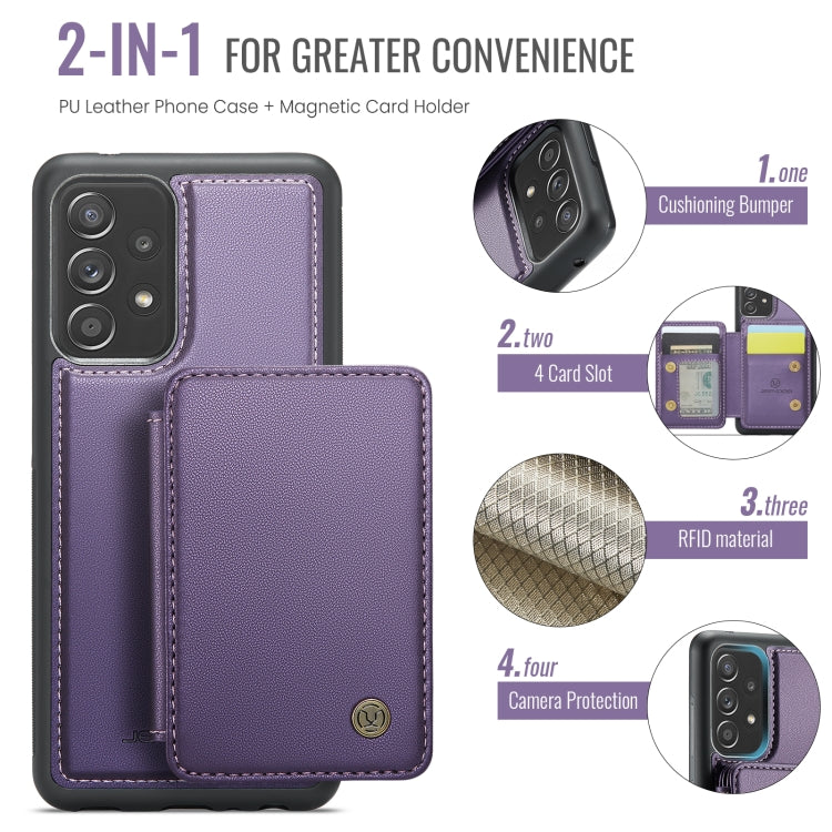 For Samsung Galaxy A53 5G JEEHOOD J05 Business Magnetic Style RFID Leather Phone Case