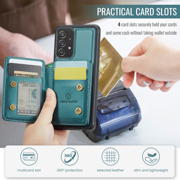 For Samsung Galaxy A53 5G JEEHOOD J05 Business Magnetic Style RFID Leather Phone Case