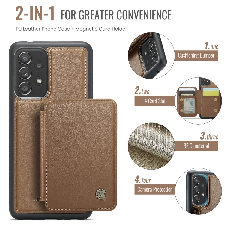 For Samsung Galaxy A53 5G JEEHOOD J05 Business Magnetic Style RFID Leather Phone Case