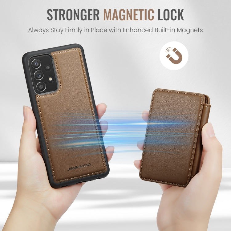For Samsung Galaxy A53 5G JEEHOOD J05 Business Magnetic Style RFID Leather Phone Case