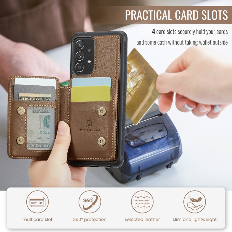 For Samsung Galaxy A53 5G JEEHOOD J05 Business Magnetic Style RFID Leather Phone Case