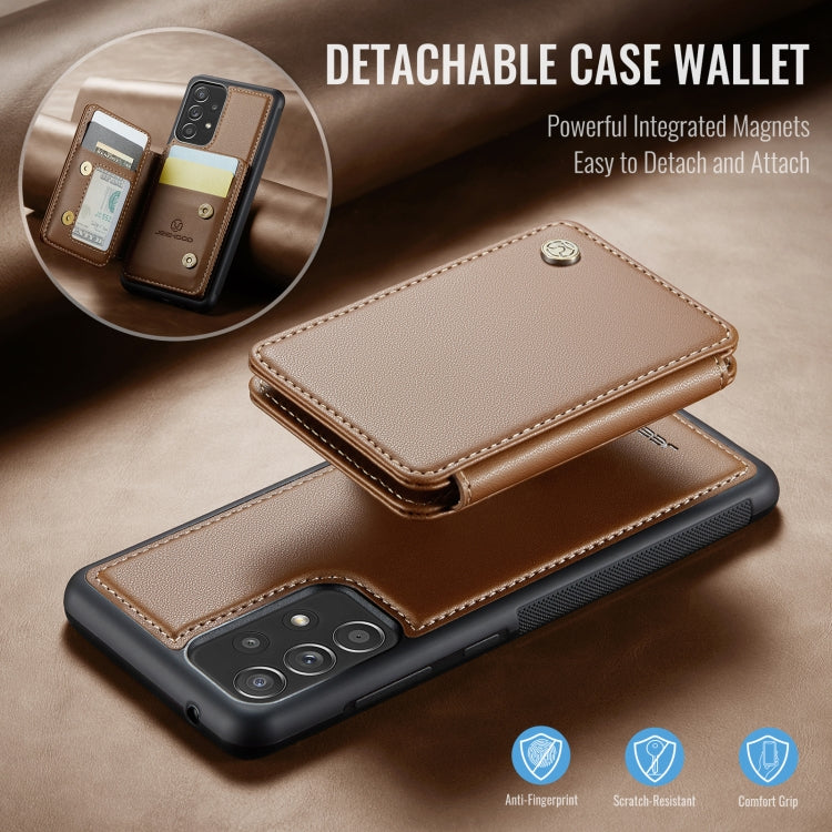 For Samsung Galaxy A53 5G JEEHOOD J05 Business Magnetic Style RFID Leather Phone Case