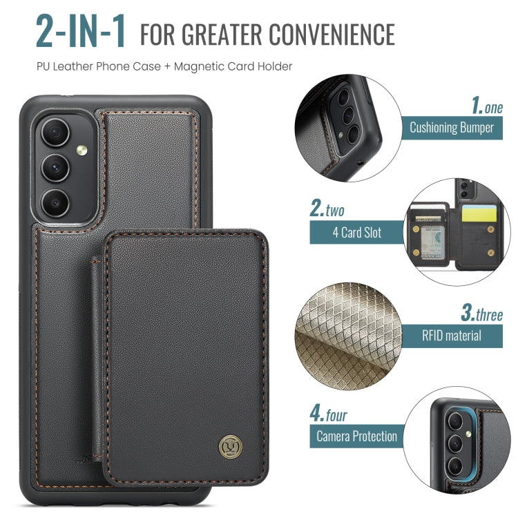 For Samsung Galaxy A34 5G JEEHOOD J05 Business Magnetic Style RFID Leather Phone Case