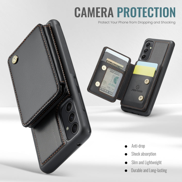 For Samsung Galaxy A34 5G JEEHOOD J05 Business Magnetic Style RFID Leather Phone Case