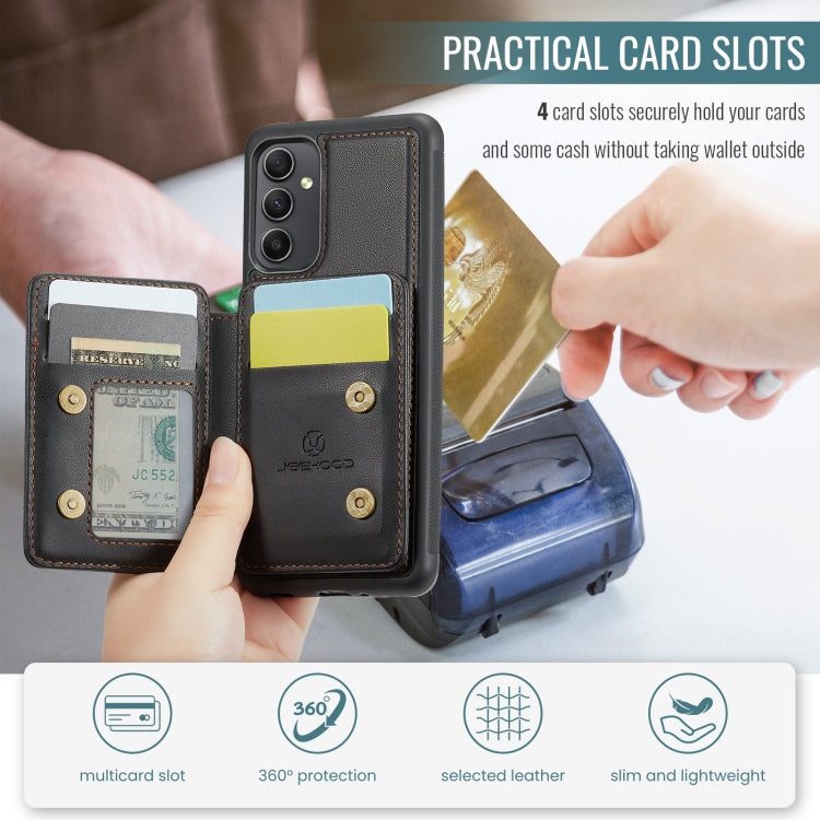 For Samsung Galaxy A34 5G JEEHOOD J05 Business Magnetic Style RFID Leather Phone Case