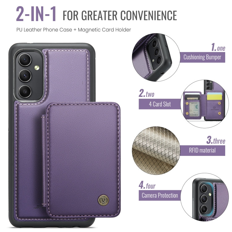 For Samsung Galaxy A34 5G JEEHOOD J05 Business Magnetic Style RFID Leather Phone Case