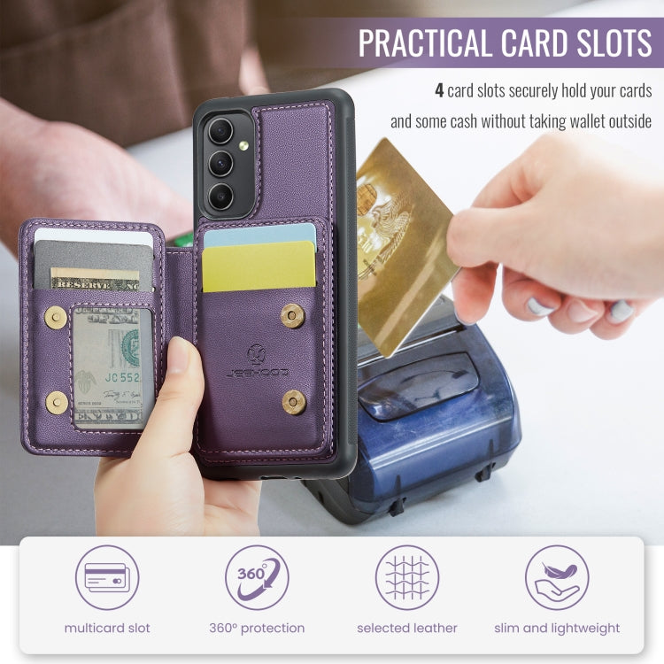 For Samsung Galaxy A34 5G JEEHOOD J05 Business Magnetic Style RFID Leather Phone Case