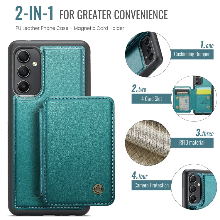 For Samsung Galaxy A34 5G JEEHOOD J05 Business Magnetic Style RFID Leather Phone Case