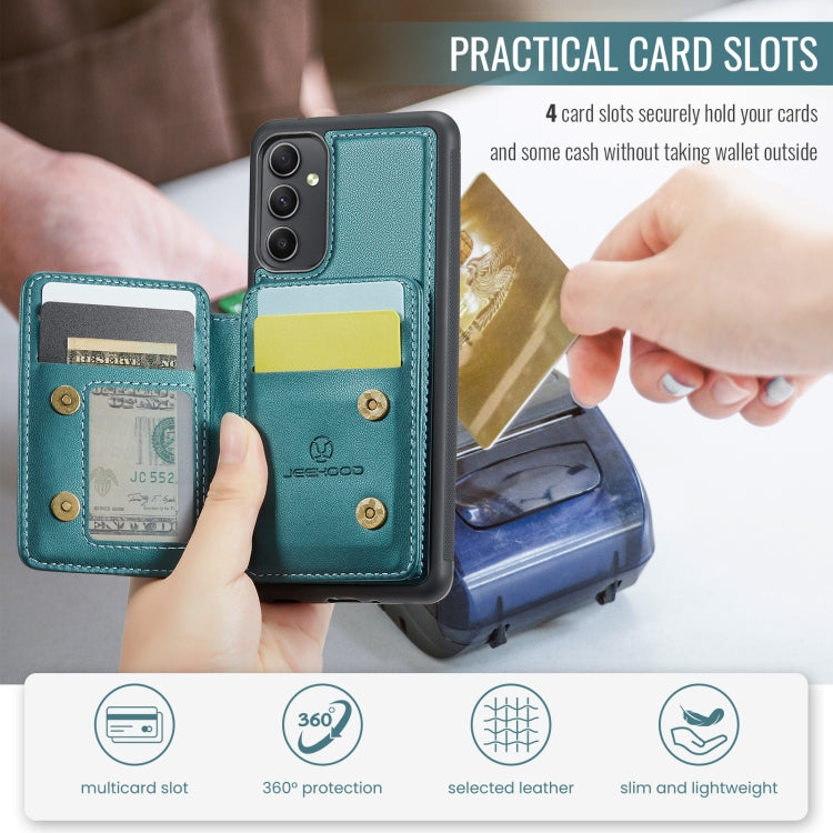 For Samsung Galaxy A34 5G JEEHOOD J05 Business Magnetic Style RFID Leather Phone Case