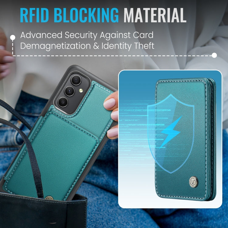 For Samsung Galaxy A34 5G JEEHOOD J05 Business Magnetic Style RFID Leather Phone Case