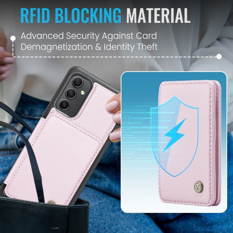 For Samsung Galaxy A34 5G JEEHOOD J05 Business Magnetic Style RFID Leather Phone Case