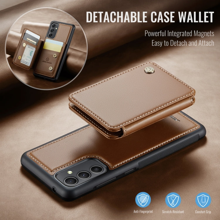 For Samsung Galaxy A34 5G JEEHOOD J05 Business Magnetic Style RFID Leather Phone Case