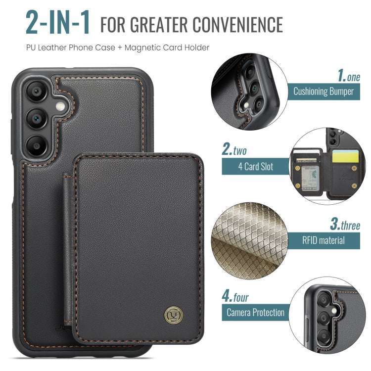 For Samsung Galaxy A35 5G JEEHOOD J05 Business Magnetic Style RFID Leather Phone Case