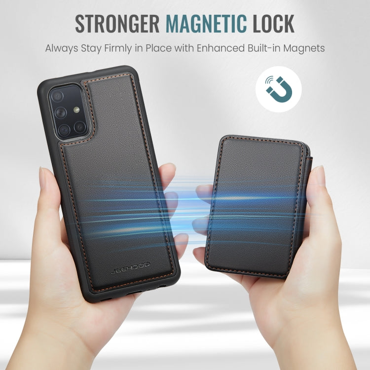 For Samsung Galaxy A51 4G JEEHOOD J05 Business Magnetic Style RFID Leather Phone Case