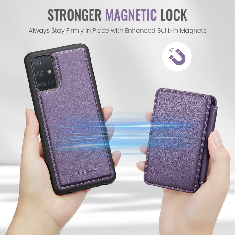 For Samsung Galaxy A51 4G JEEHOOD J05 Business Magnetic Style RFID Leather Phone Case