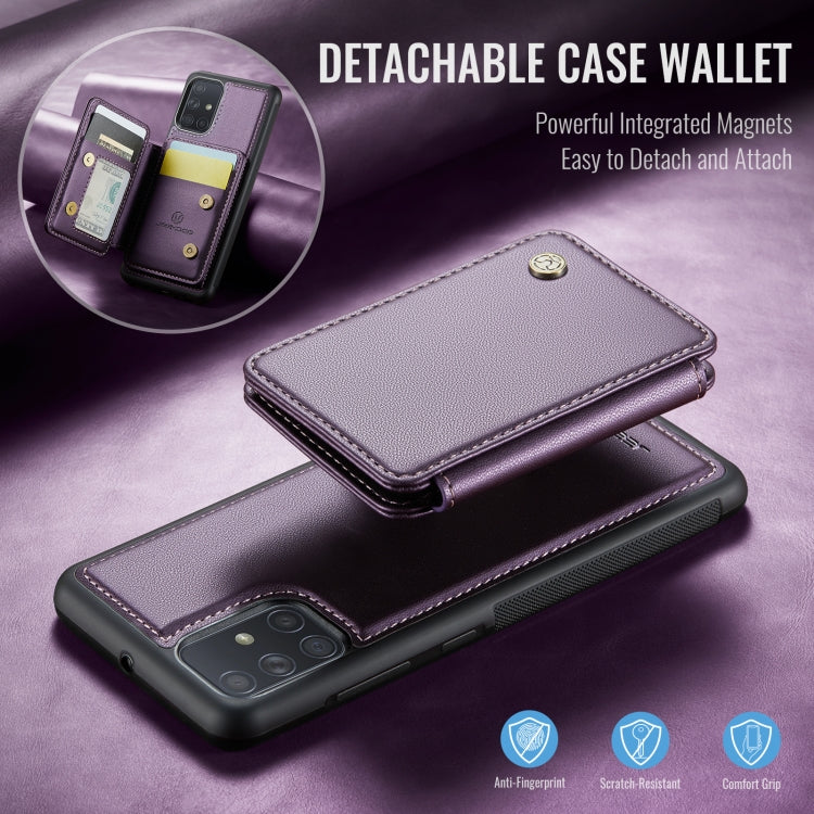 For Samsung Galaxy A51 4G JEEHOOD J05 Business Magnetic Style RFID Leather Phone Case