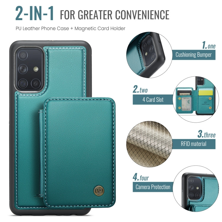 For Samsung Galaxy A51 4G JEEHOOD J05 Business Magnetic Style RFID Leather Phone Case