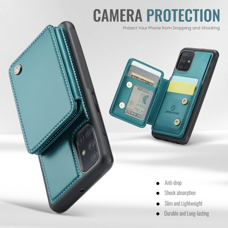 For Samsung Galaxy A51 4G JEEHOOD J05 Business Magnetic Style RFID Leather Phone Case
