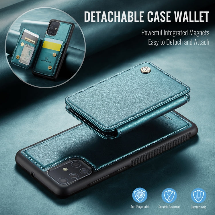 For Samsung Galaxy A51 4G JEEHOOD J05 Business Magnetic Style RFID Leather Phone Case
