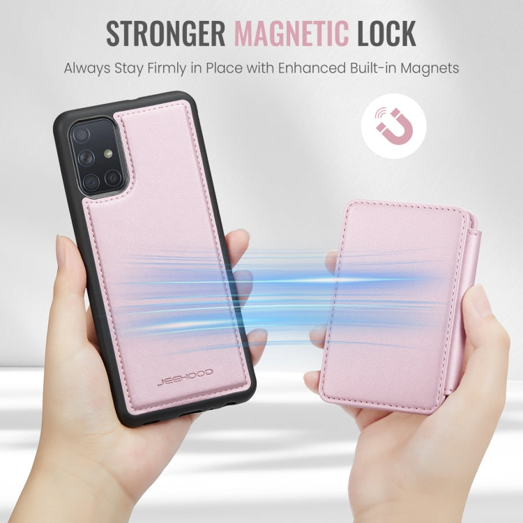 For Samsung Galaxy A51 4G JEEHOOD J05 Business Magnetic Style RFID Leather Phone Case