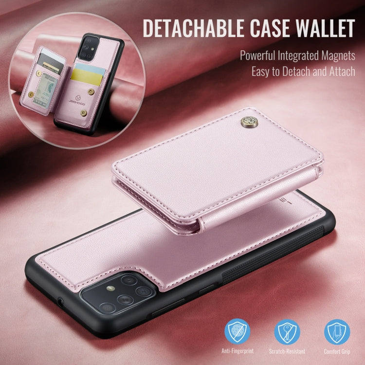 For Samsung Galaxy A51 4G JEEHOOD J05 Business Magnetic Style RFID Leather Phone Case