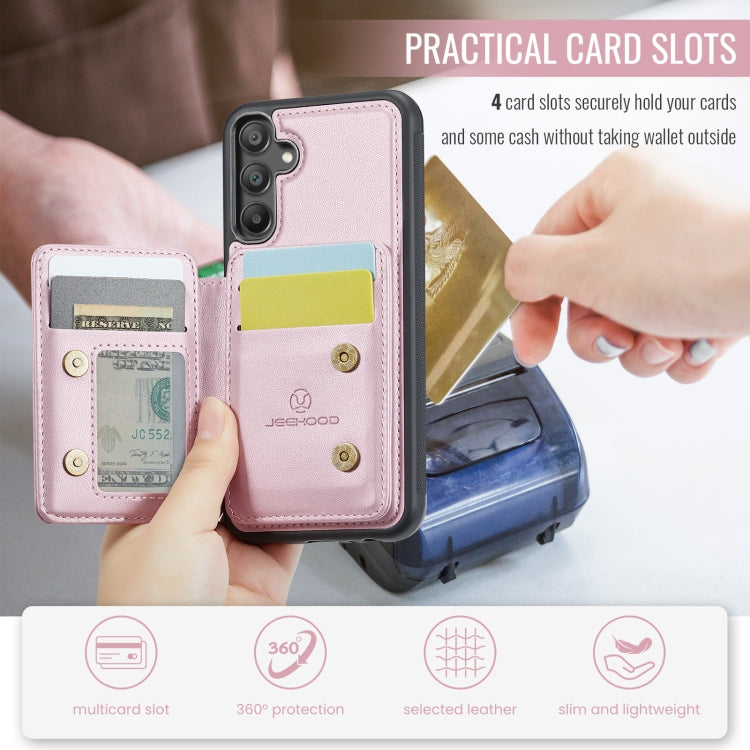 For Samsung Galaxy A55 5G JEEHOOD J05 Business Magnetic Style RFID Leather Phone Case