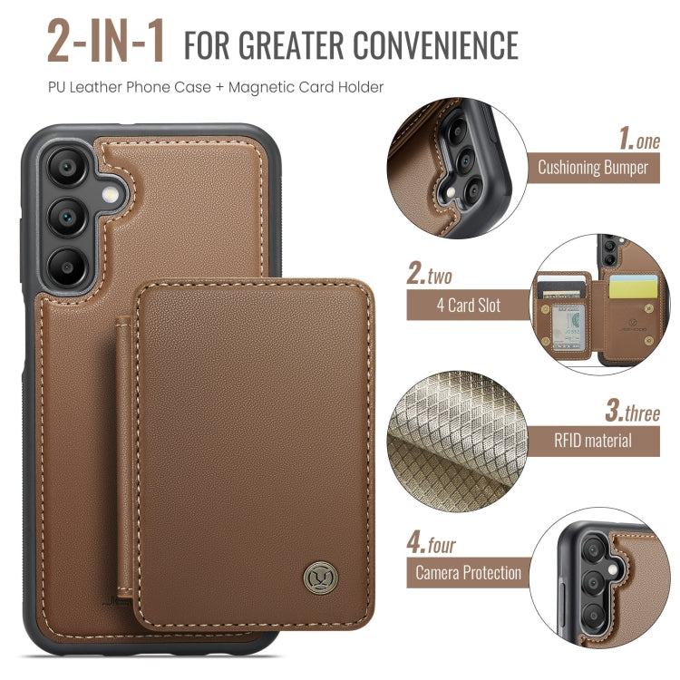 For Samsung Galaxy A55 5G JEEHOOD J05 Business Magnetic Style RFID Leather Phone Case