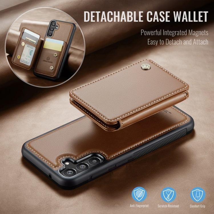 For Samsung Galaxy A55 5G JEEHOOD J05 Business Magnetic Style RFID Leather Phone Case