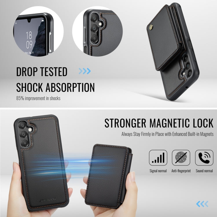 For Samsung Galaxy A16 5G JEEHOOD J05 Business Magnetic Style RFID Leather Phone Case