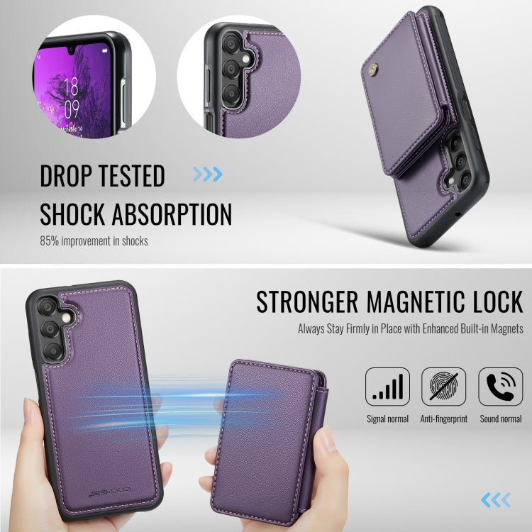 For Samsung Galaxy A16 5G JEEHOOD J05 Business Magnetic Style RFID Leather Phone Case